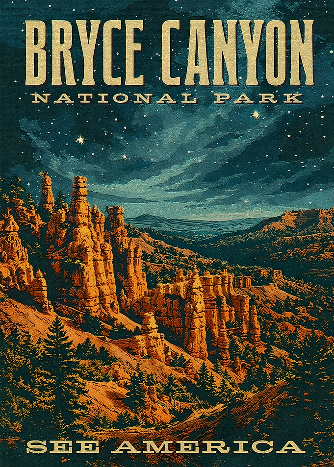 Bryce Canyon National Park Vintage Poster
