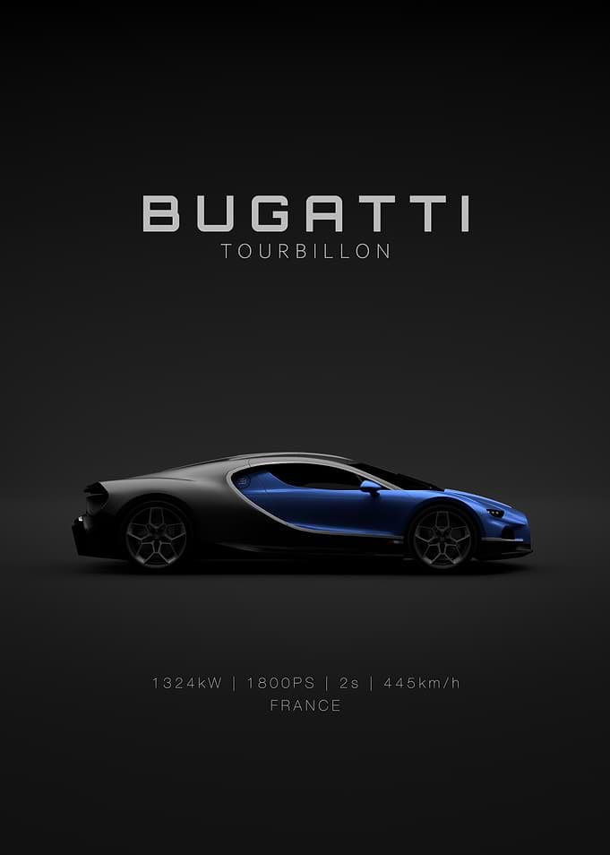 Bugatti Tourbillon Car Poster