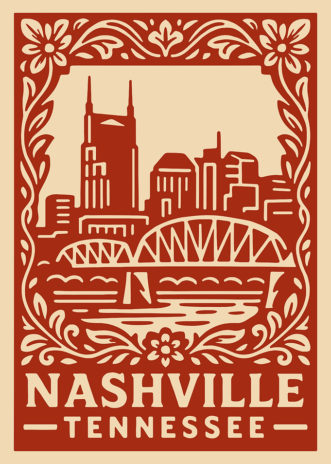 Nashville Skyline Vintage Poster