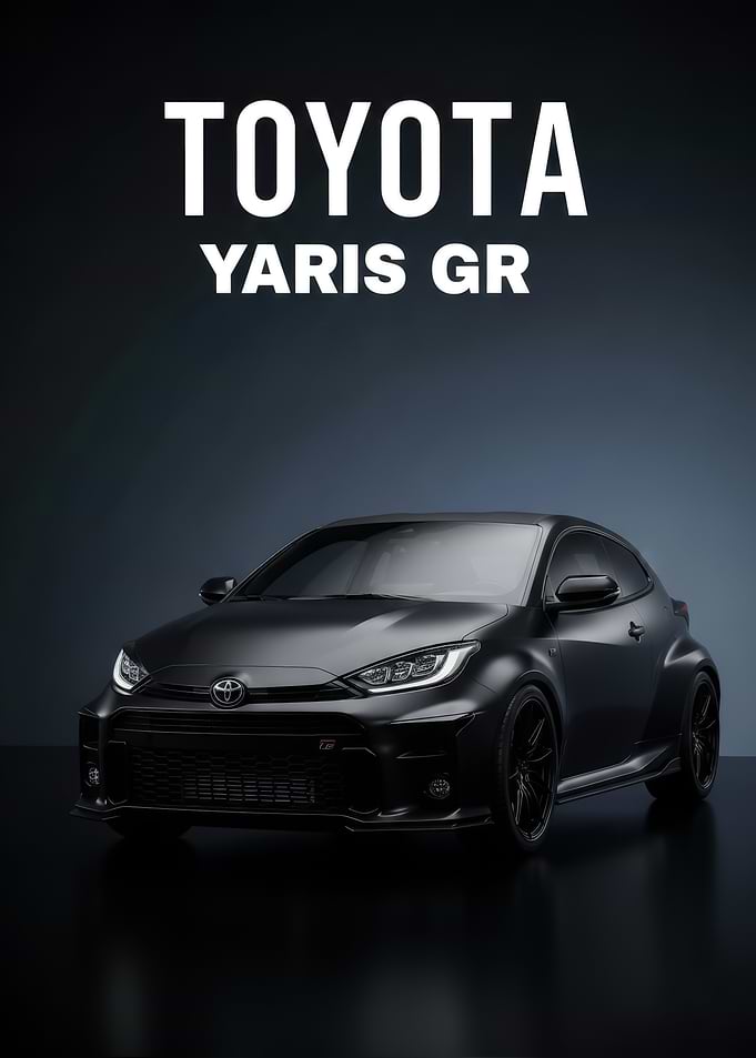 black Toyota Yaris GR poster