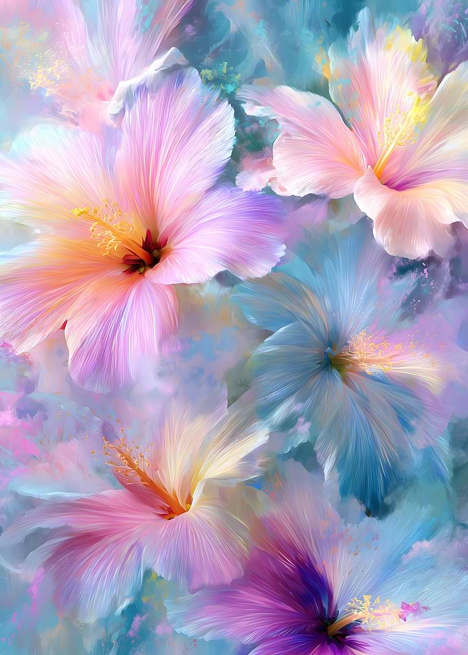 Dreamy Hibiscus Floral Art