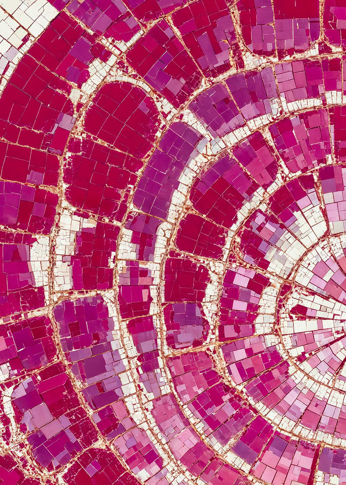 Abstract Pink Salt Ponds Aerial