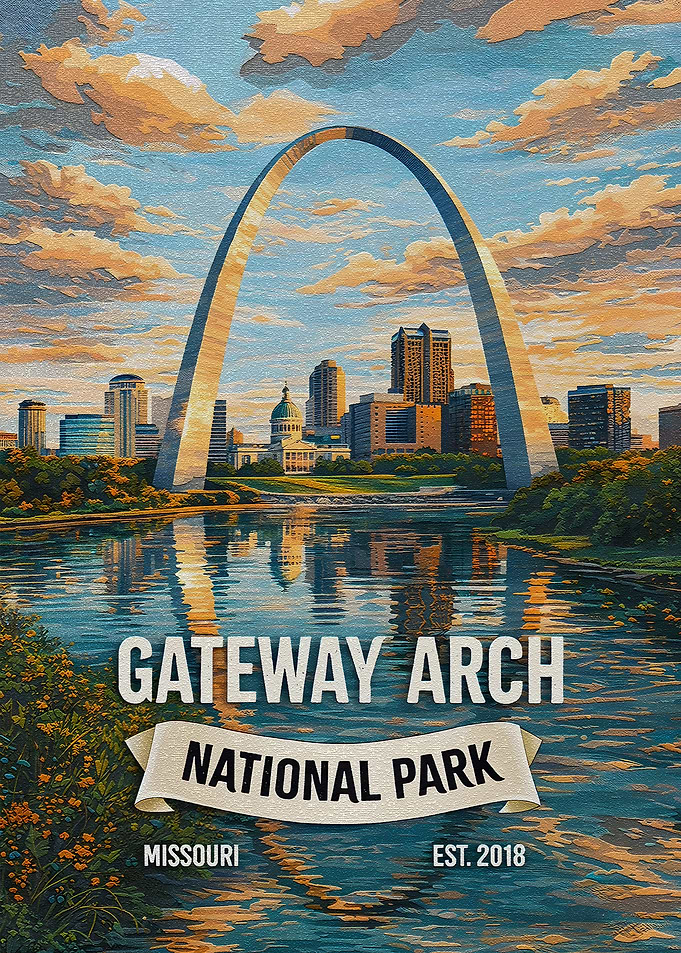 Gateway Arch National Park Vintage Poster
