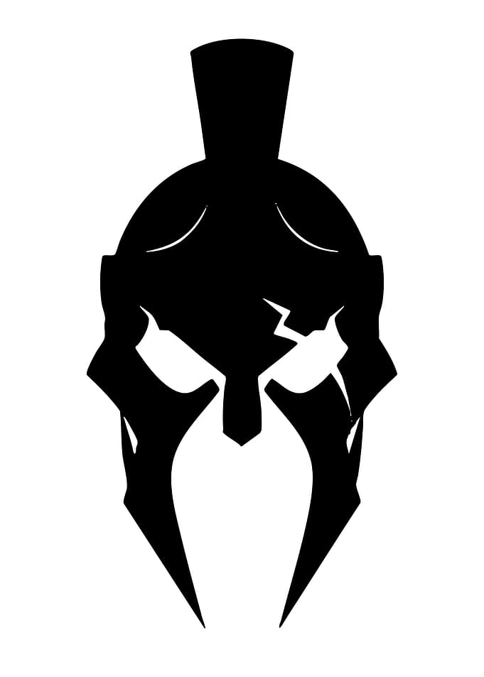 Black Spartan Helmet Silhouette