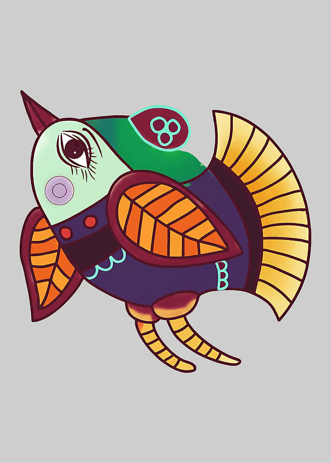 Whimsical Bird Illustration