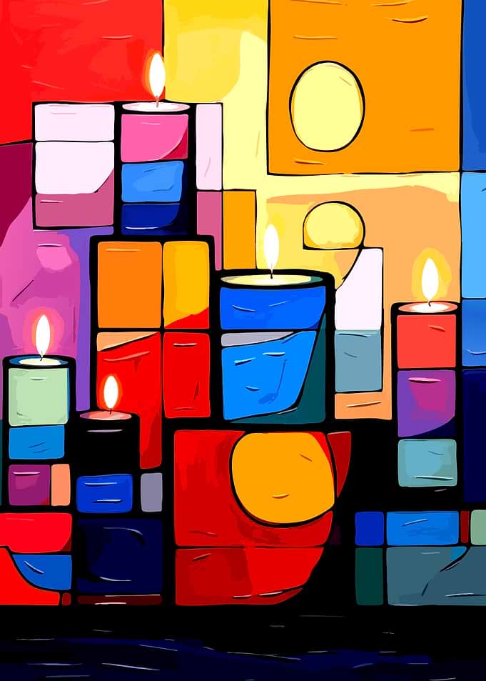 Abstract Candles with Geometric Shapes