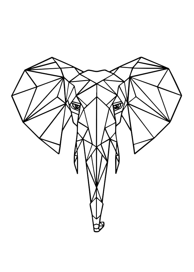 Geometric Elephant Head