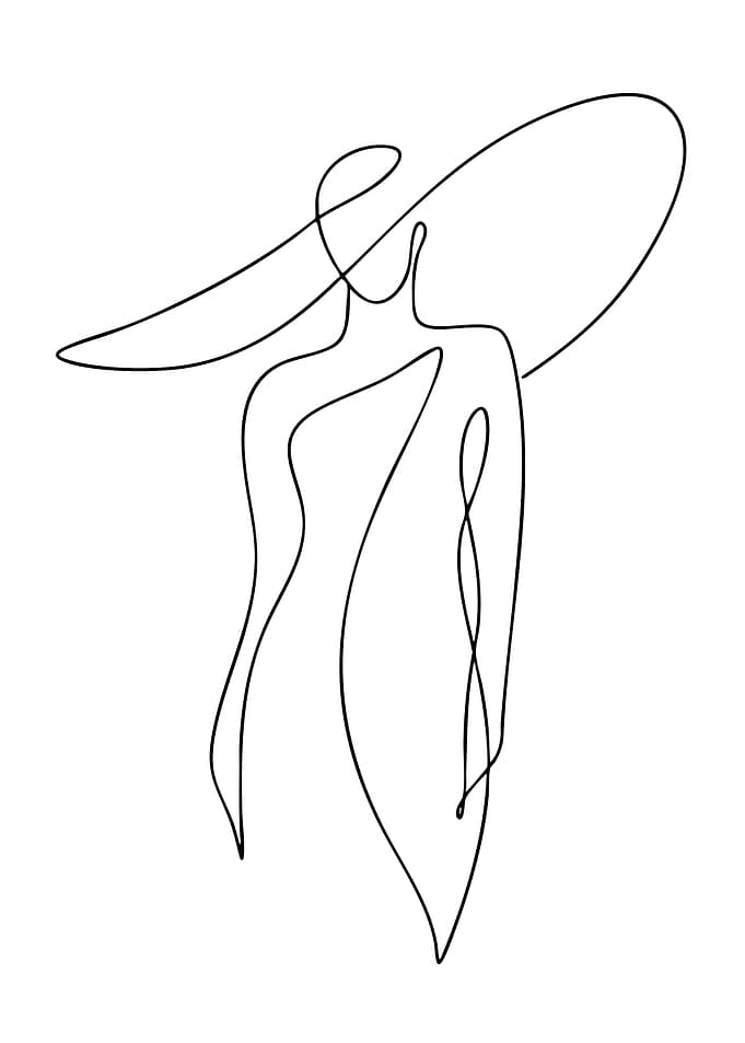 Elegant Woman in Wide-Brimmed Hat