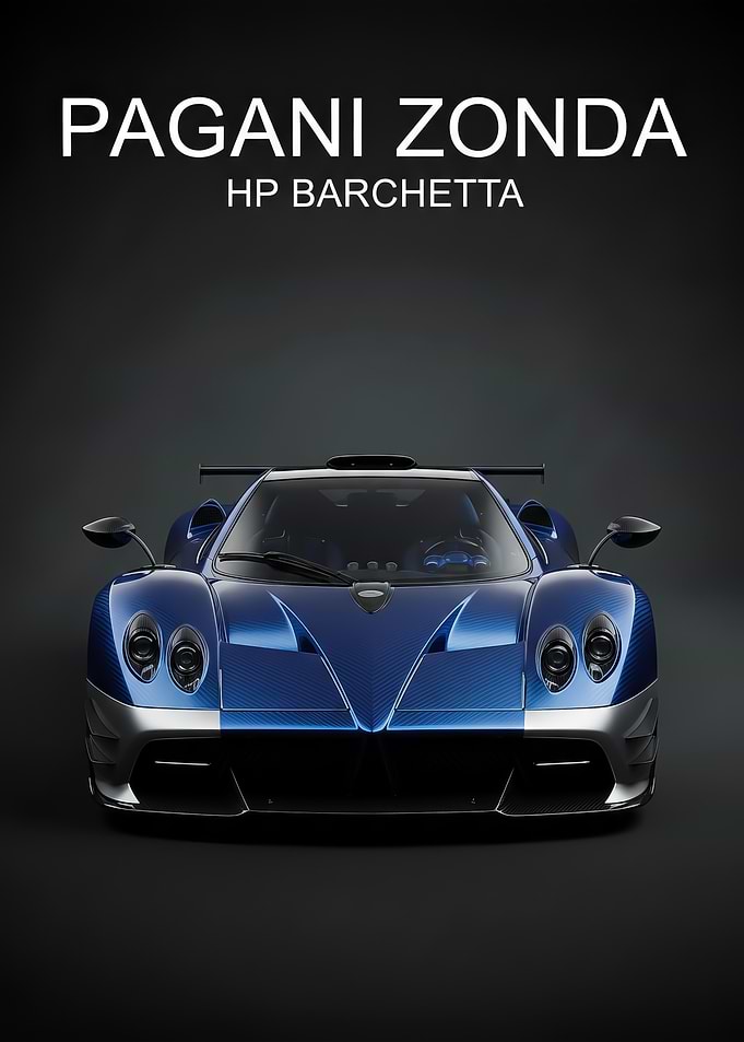 blue Pagani Zonda HP Barchetta poster