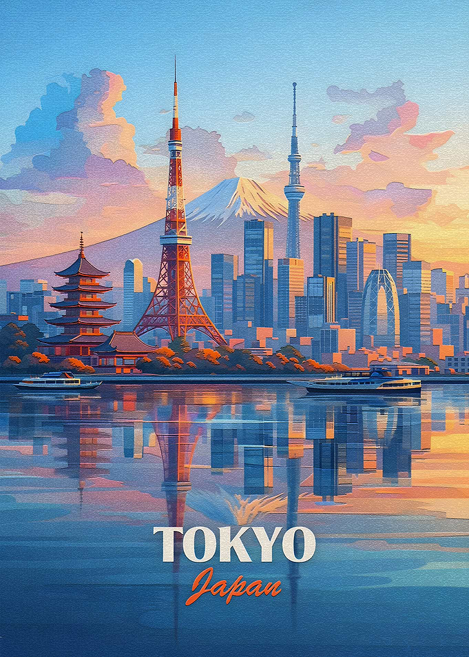Tokyo Skyline with Mount Fuji