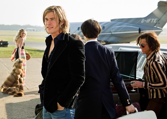 Retro Airport Scene with Celebrities