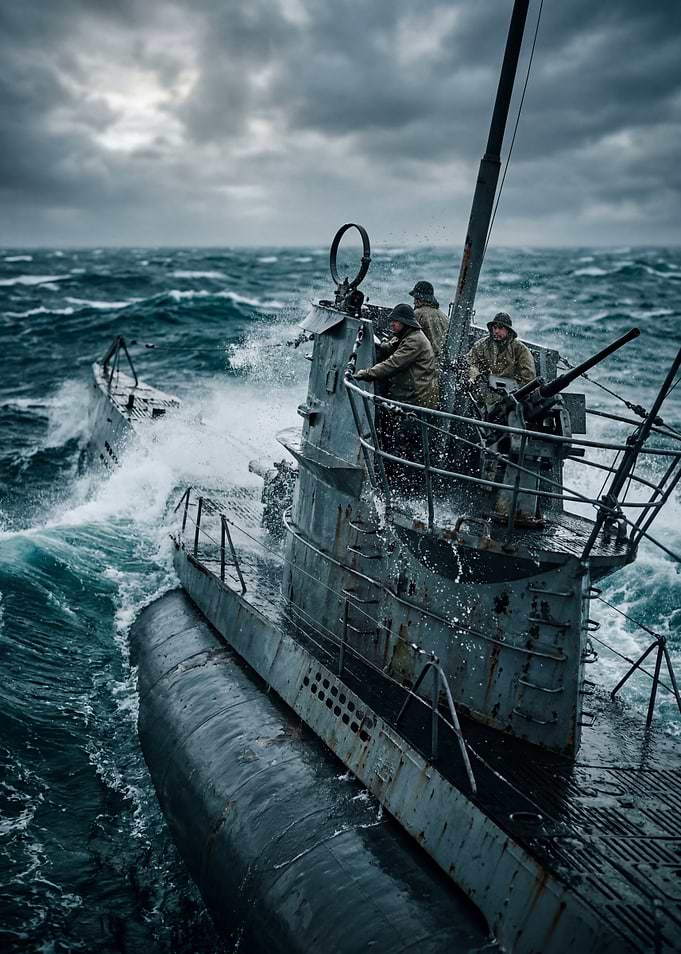 Submarines in rough seas