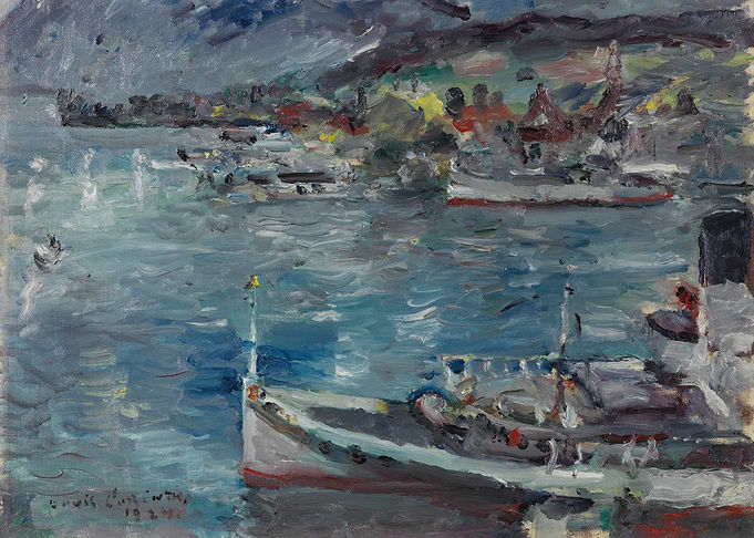 Impressionist Harbor Scene with Boats