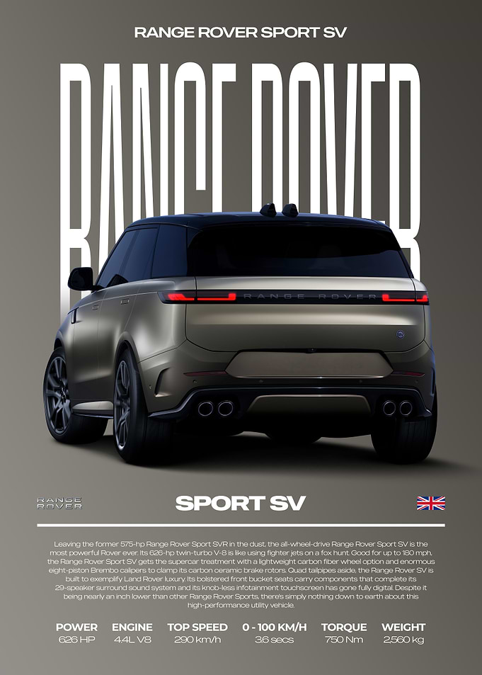 Range Rover Sport SV Car Poster