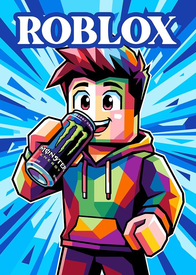 Roblox Character Drinking Monster Energy