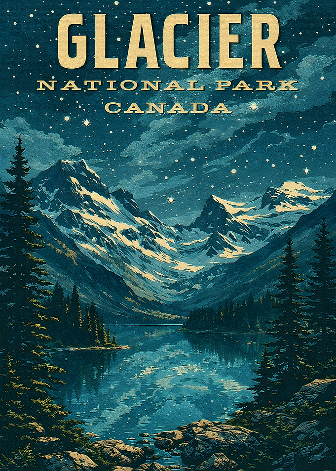 Glacier National Park Canada Vintage Poster