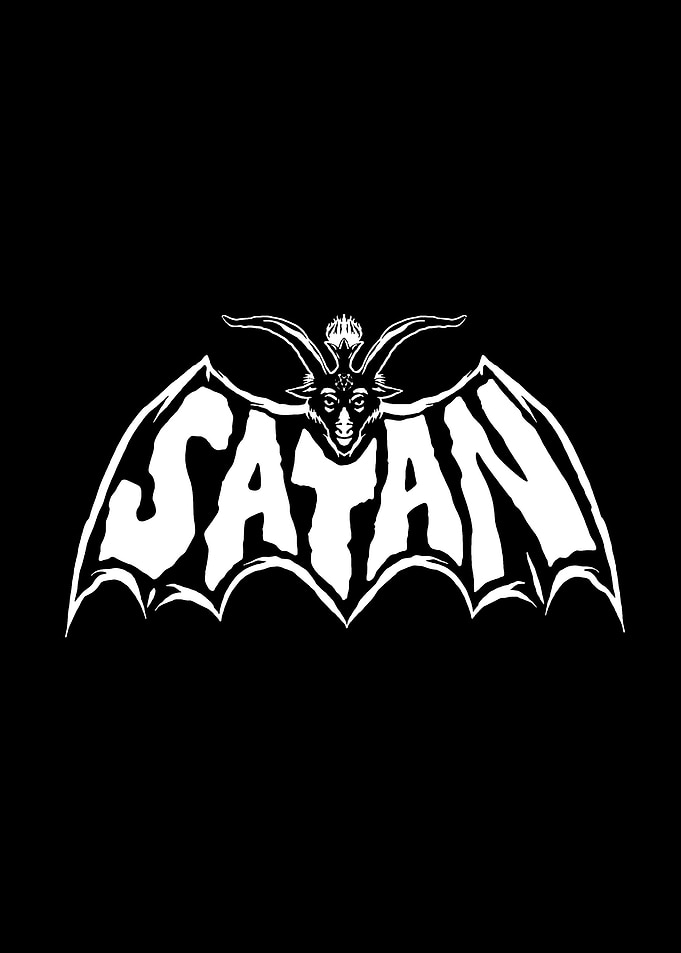 Satanic Goat Head with Wings Logo