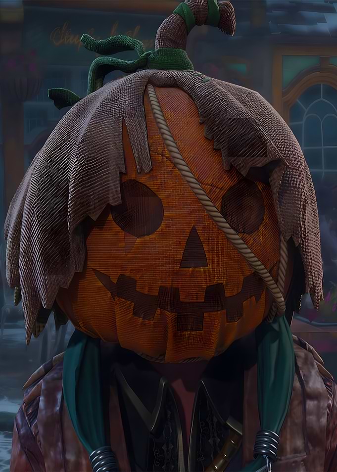 Scarecrow Pumpkin Head Character