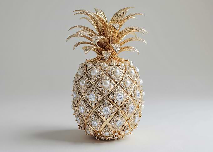 Ornate Gold Pineapple Clutch