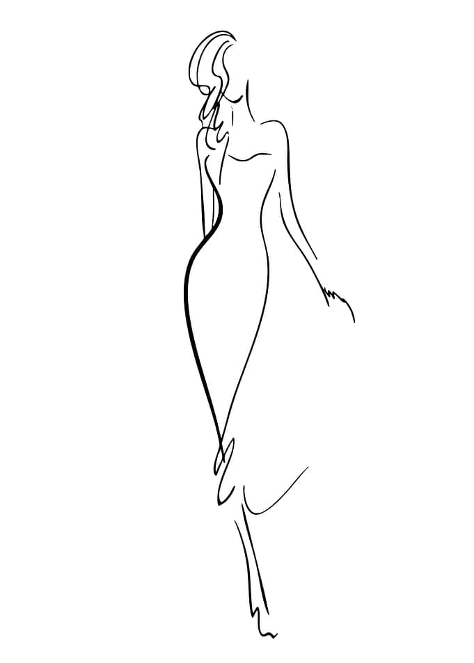 Elegant Fashion Sketch of a Woman