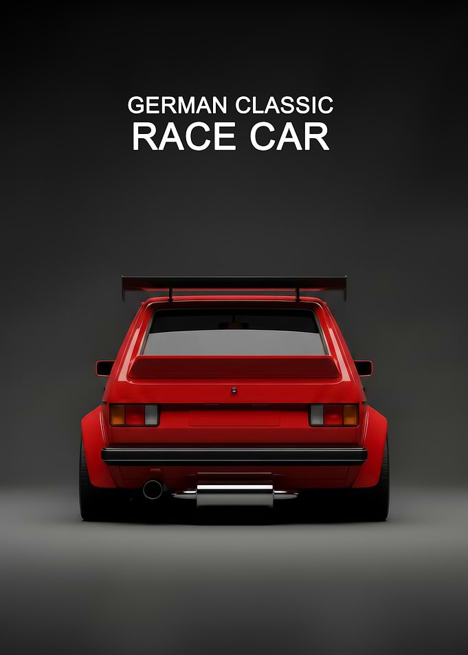 Red German Classic old Race Car