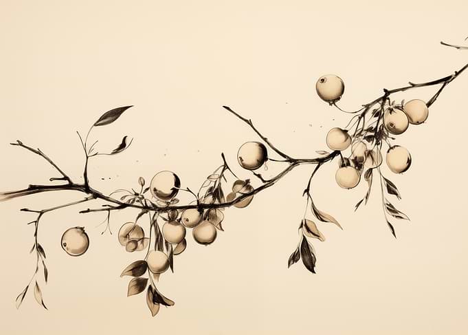 Vintage Berries on a Branch