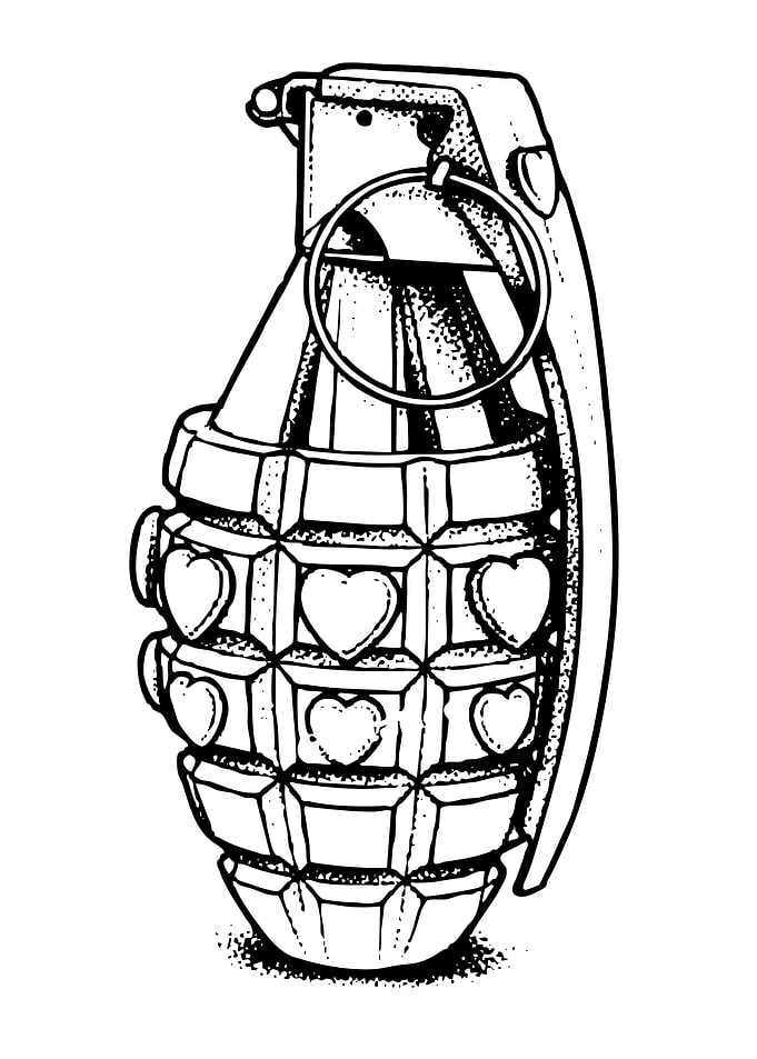 Heart Grenade Illustration