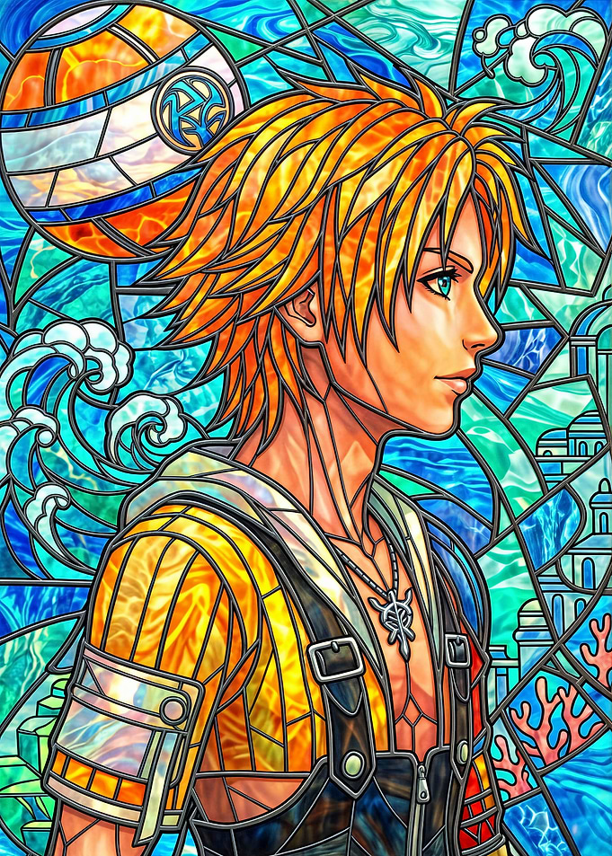 Tidus Stained Glass Art