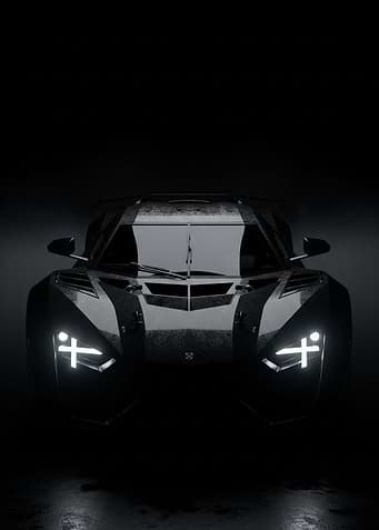 Futuristic Black Sports Car