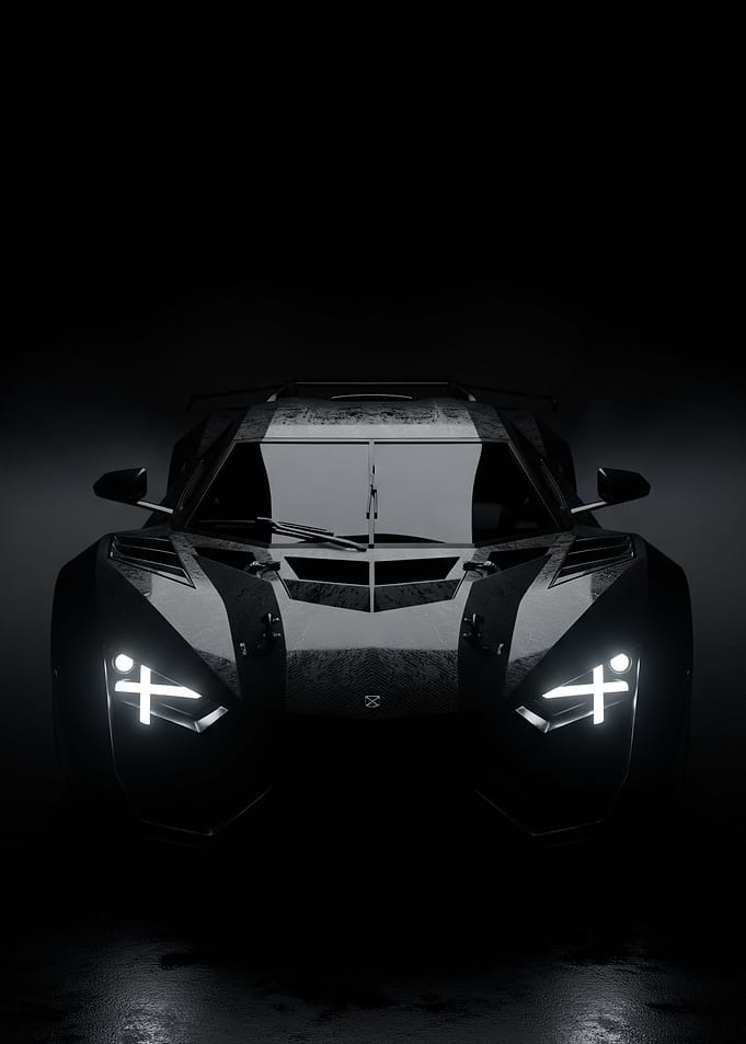 Futuristic Black Sports Car