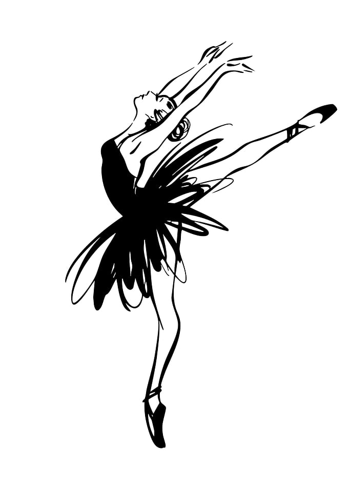Ballet Dancer in Black Tutu