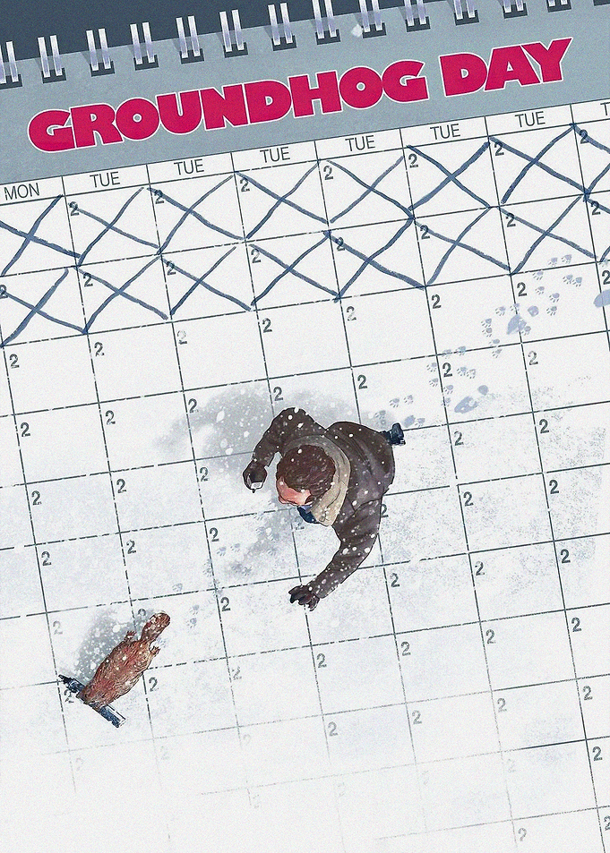 Groundhog Day Calendar Scene
