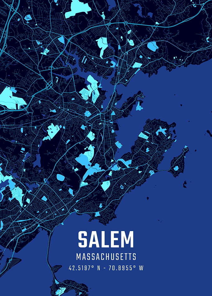 Salem Massachusetts Midnight City Map