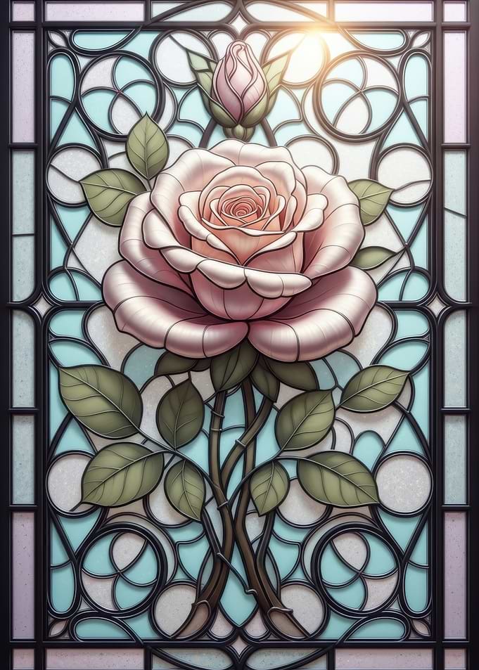 Stained Glass Rose