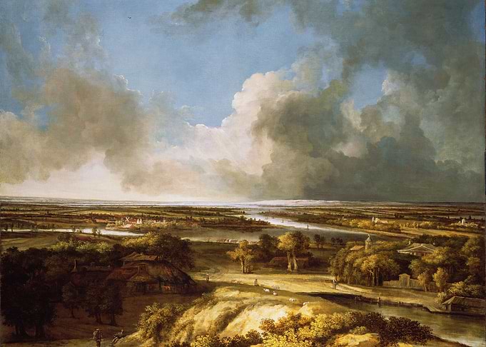 Panoramic Landscape with Dramatic Sky