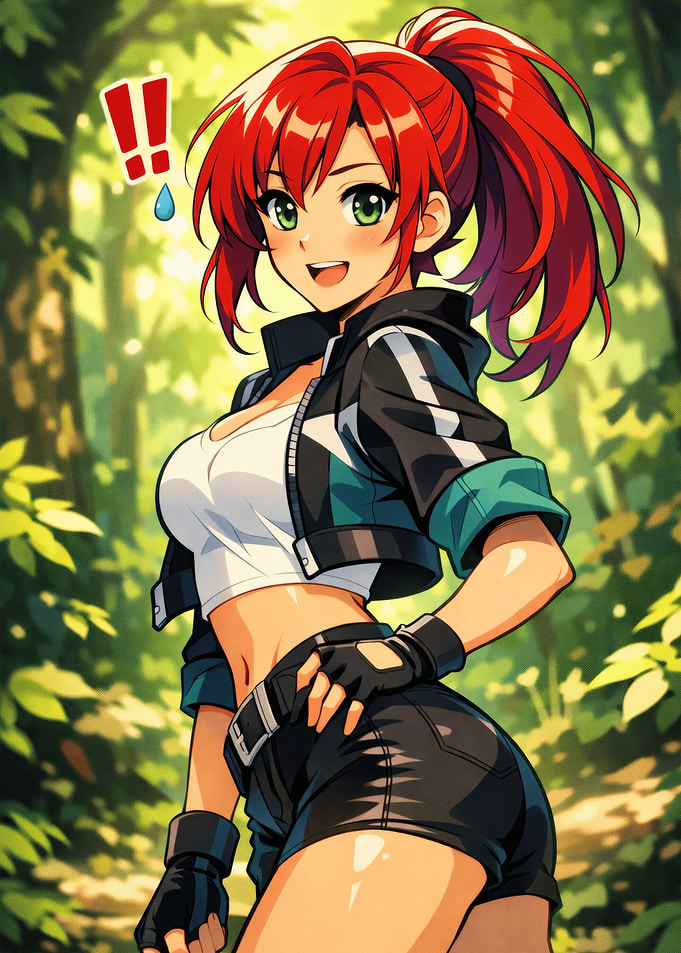 Anime Girl in Forest