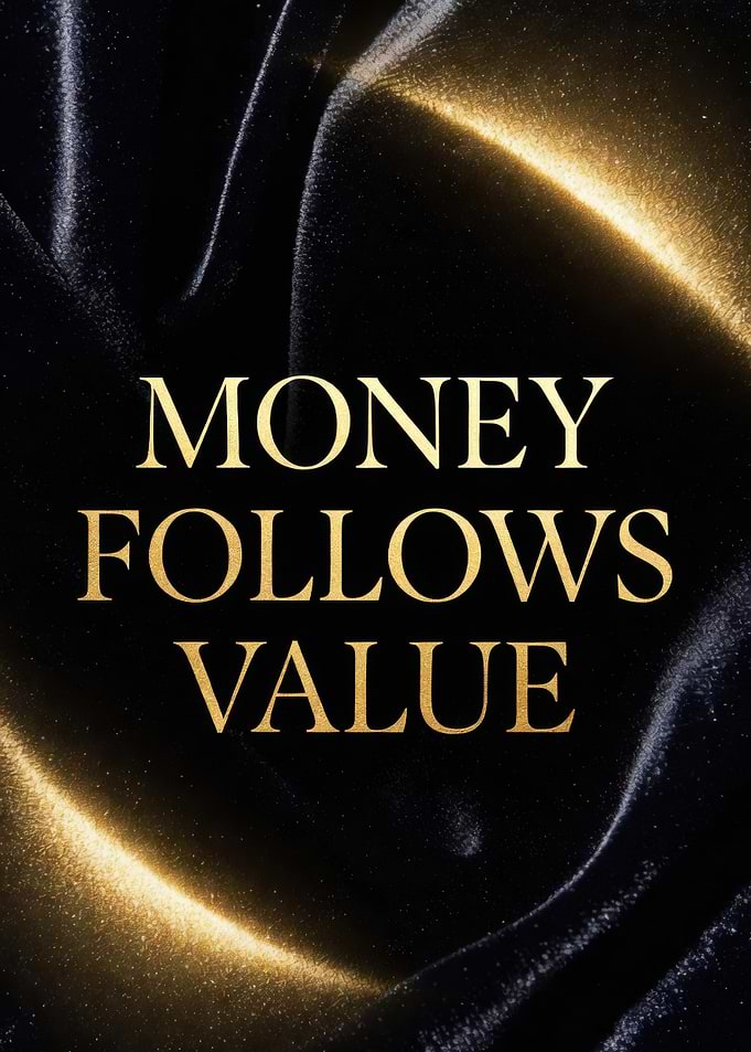 Money Follows Value Text Art