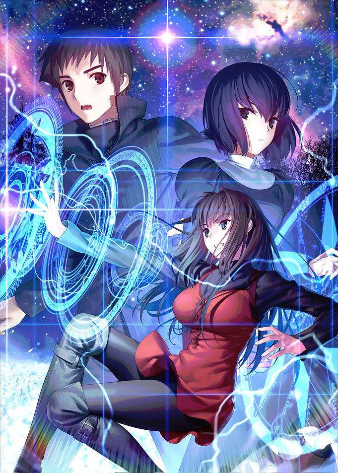 Anime characters with magic circles