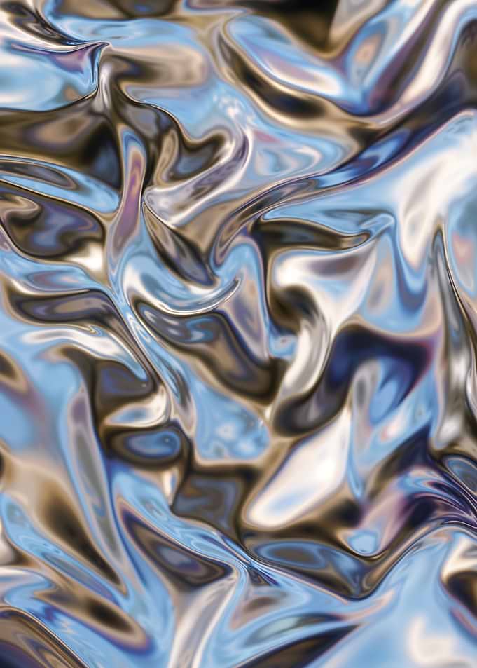 Liquid Chrome Abstract Wall Art