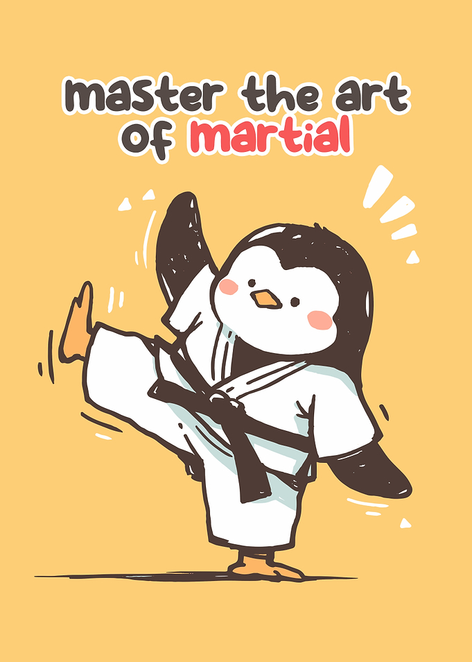 Cute Penguin Doing Martial Arts