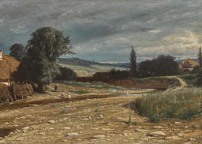 Rural Landscape with Figures and Geese