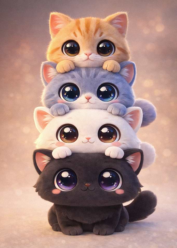 Stack of Cute Kittens