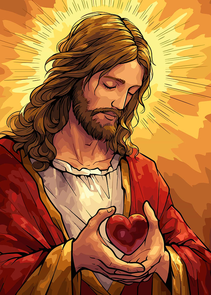 Jesus Holding a Heart