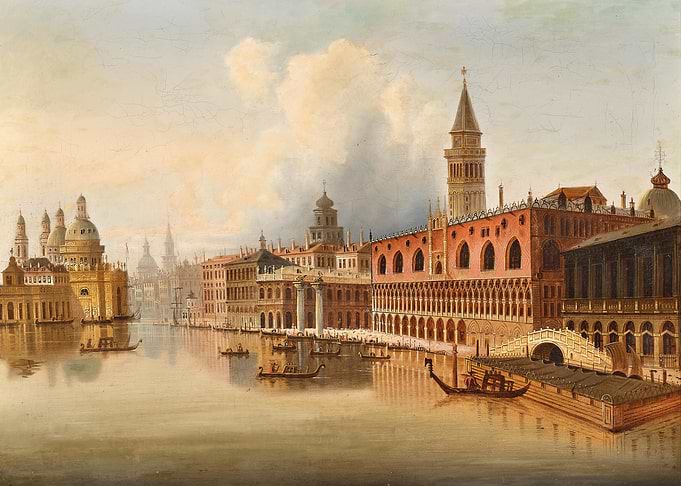 Venice Canal with Doge's Palace