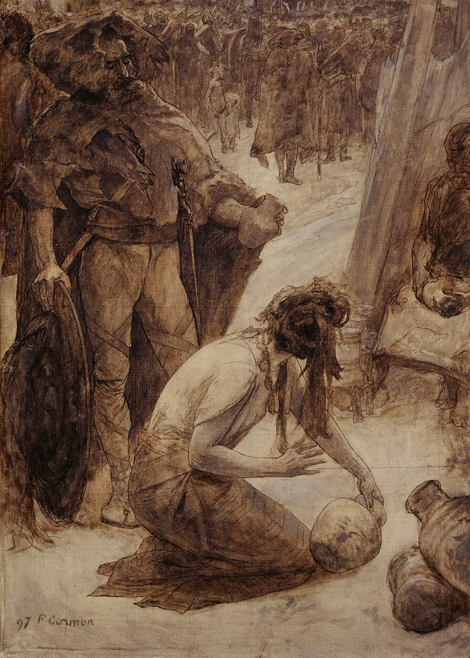 Viking Scene with Warrior and Woman