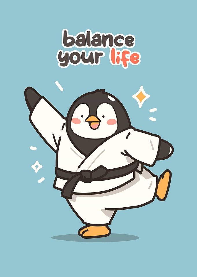 Cute Penguin in Karate Gi