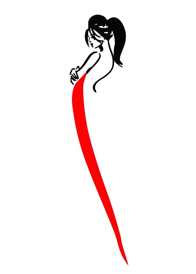 Stylized Woman in Red Dress