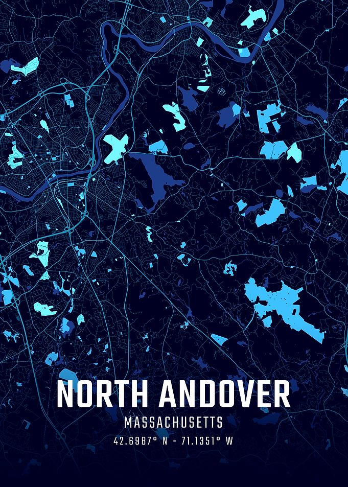 North Andover Massachusetts Midnight City Map