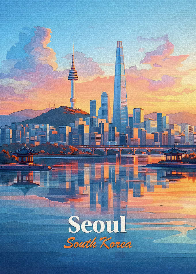 Seoul Cityscape at Sunset
