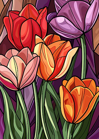 Colorful Tulips in Bloom